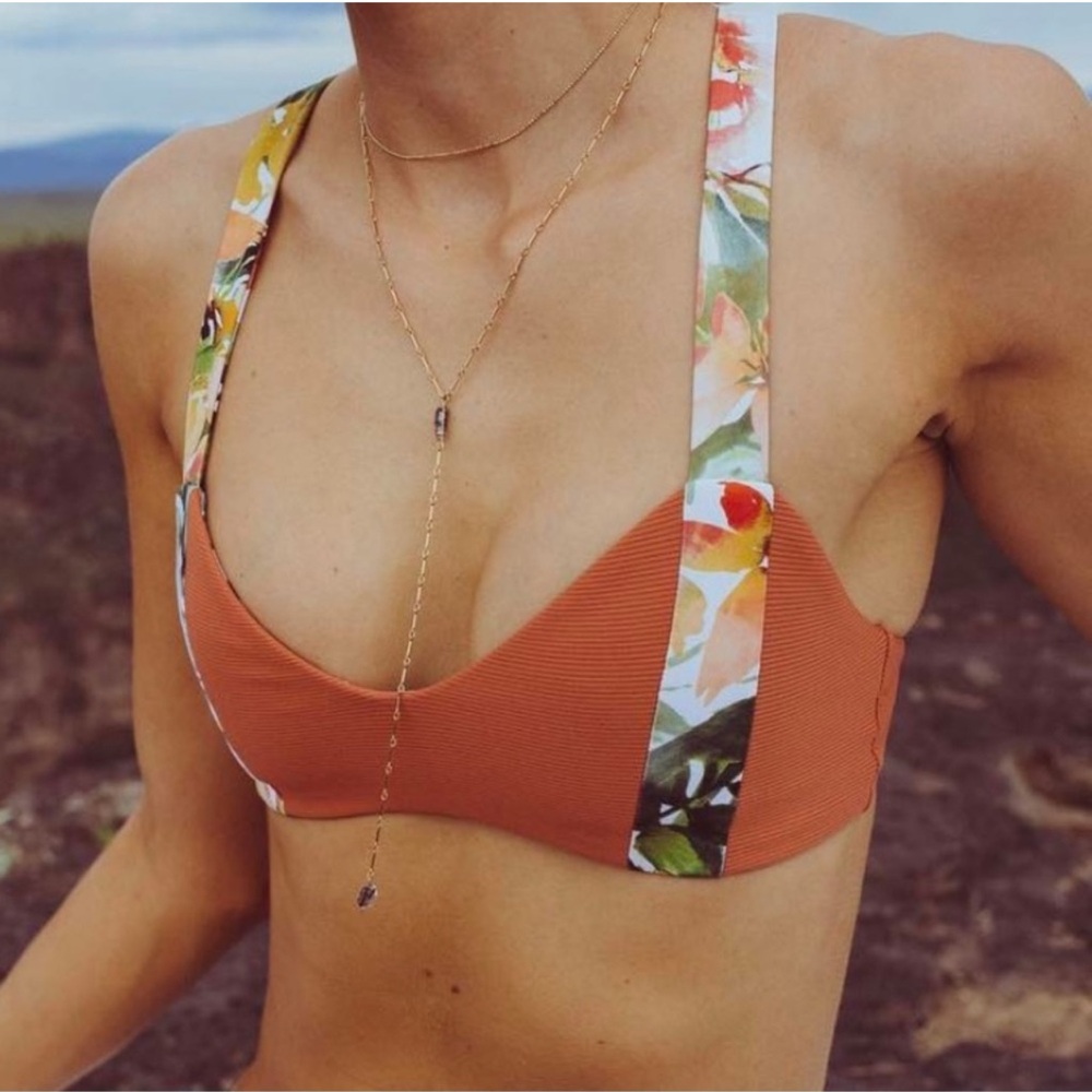 Boys + Arrows Dixie Bikini Top in Red Sonia